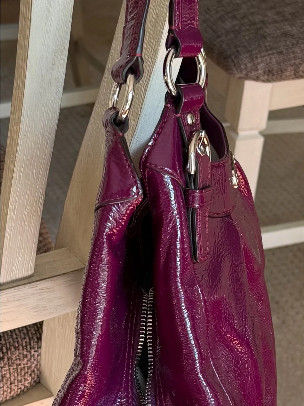 Vintage Coach SoHo Large Hobo Bag & Matching Wallet Set F19708 Patent Leather